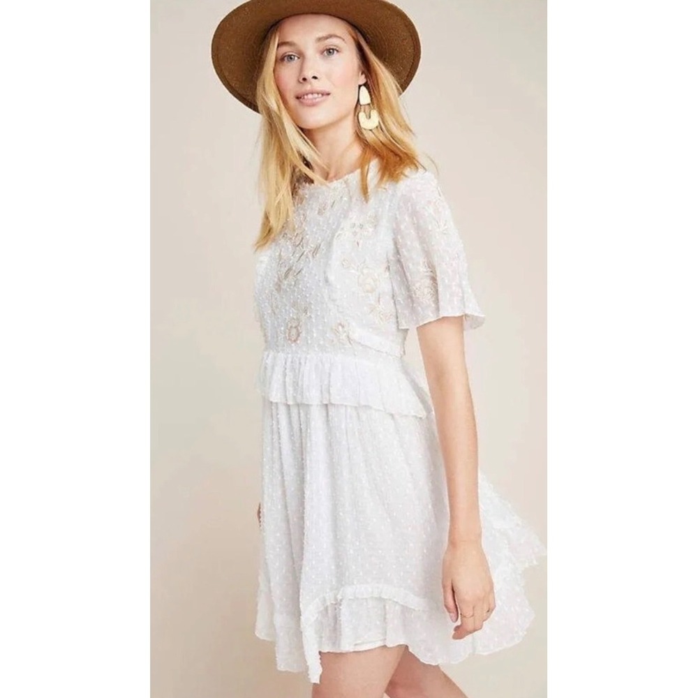 Anthropologie Ranna Gill Basilia
Embroidered Tunic Dress Women Size Large